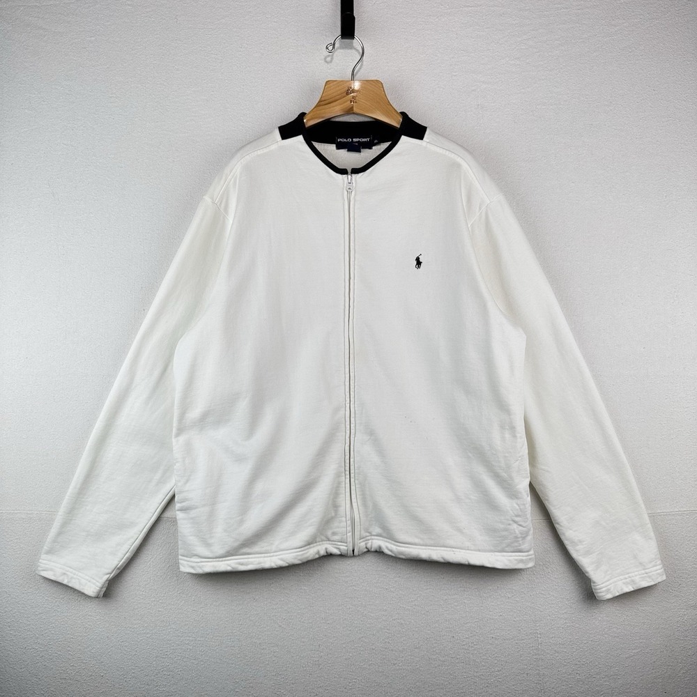Polo Sport Ralph Lauren Men's XL Full Zip French Terry Performance Jacket White